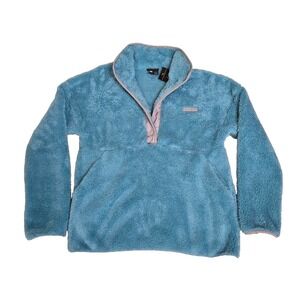 Spyder‎ 1/4 Snap Up Sherpa Pullover Women's M Aqua Sea NWT